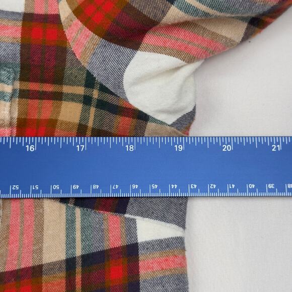 J.Crew Women's SM Plaid Light Flannel Long Sleeve Button Down Shirt Gorp - Picture 9 of 10